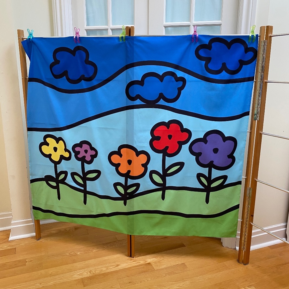 Flower wall art for kids room or garden